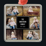 Square Collage Editable Color Photo Ornament<br><div class="desc">Houd uw toetsen veilig en spectaculair met een persoonlijke sleutelhanger. Ontworpen door: Berry Berry Sweet,  Modern Stationery en Personalized Gifts. Bezoek onze website op www.berryberrysweet.com om onze volledige productlijnen te bekijken.</div>