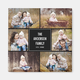 Square Collage Personalized Photo Magnet