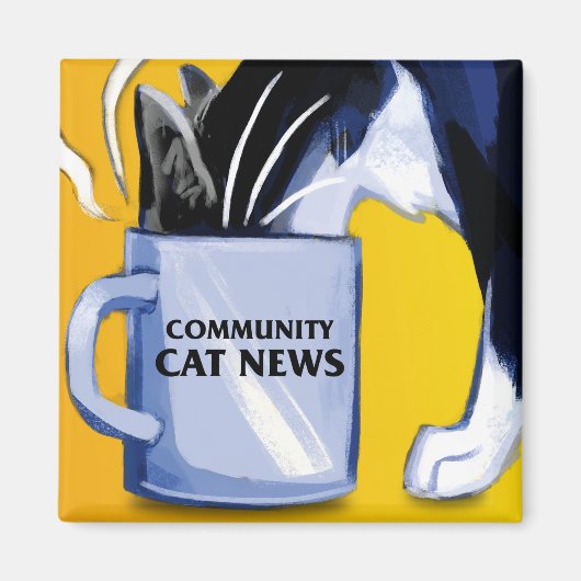 Square Community Cat Nieuws Magneet (Voorkant)