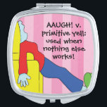 Square Compact Mirror "Primitive Woman's Yell" Handtas Spiegeltje<br><div class="desc">Met de hand getekende, grappige cartoon stijl, Square Compact Mirror, "Primitive Woman's Yell". Personaliseer door tekst te schrappen en met uw te vervangen. Kies uw favoriete doopvontstijl, kleur, en groottedoopvont. Veel te kiezen uit. Bedankt voor het stoppen en winkelen. Altijd gewaardeerd! Vorm: Vierkant, compact spiegeltje past een compacte spiegel aan...</div>