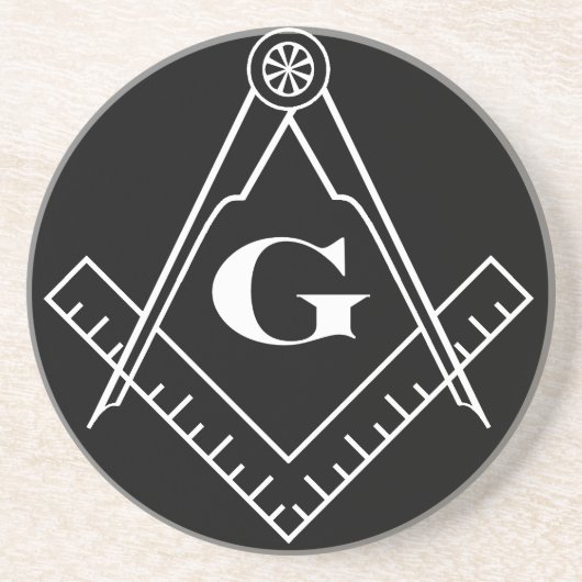 Square & Compass Coaster Zandsteen Onderzetter (Voorkant)