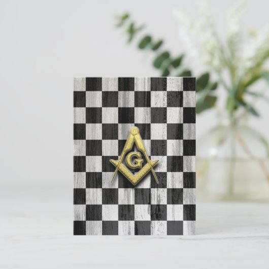 Square Compass en Checkers Bedankkaart (Staand voorkant)