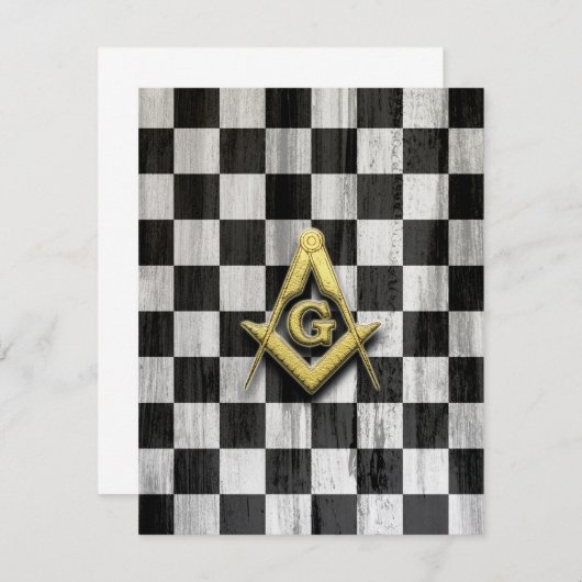 Square Compass en Checkers Bedankkaart (Voorkant / Achterkant)