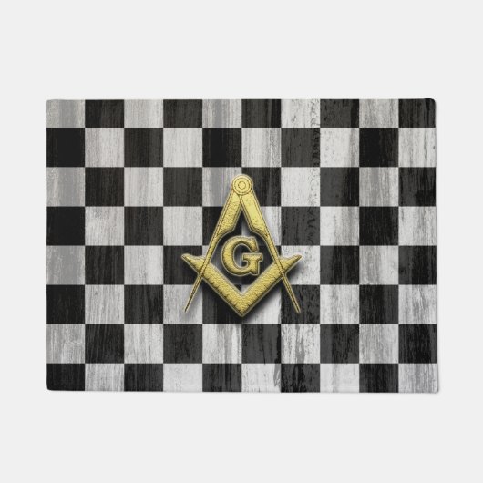 Square Compass en Checkers Deurmat (Voorkant)