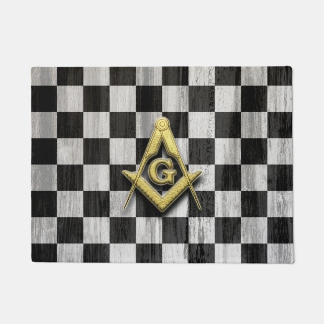 Square Compass en Checkers Deurmat (Voorkant)