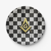 Square Compass en Checkers Papieren Bordje (Voorkant)