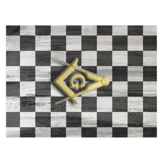 Square Compass en Checkers Tafelkleed (Voorkant (Horizontaal))