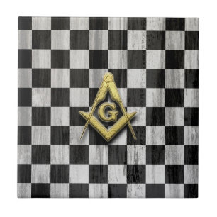 Square Compass en Checkers Tegeltje