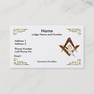 Square, Compass en trowel Business/Profile card Visitekaartje