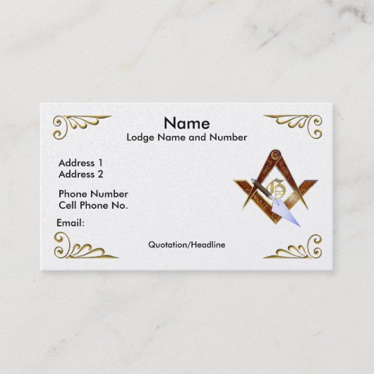 Square, Compass en trowel Business/Profile card Visitekaartje (Voorkant)