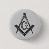 Square & Compass Pin Button (Voorkant)
