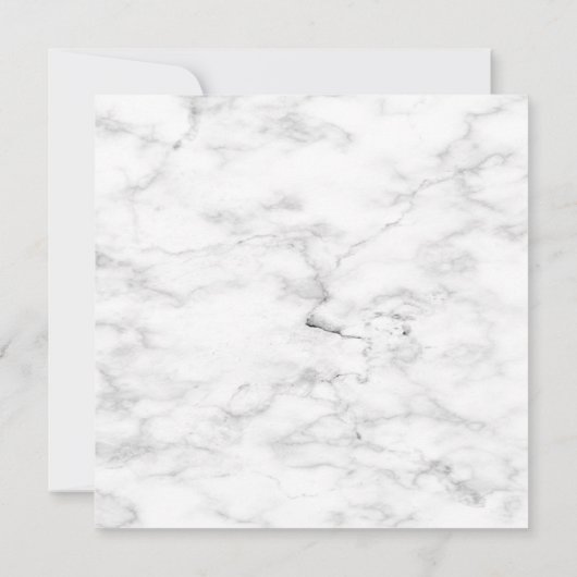 Square Copper Geometric Marble Pink Floral Wedding Kaart (Achterkant)