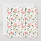 Square Copper Geometric Peach Pink Floral Wedding Kaart (Achterkant)