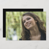 Square Copper Seal Afstuderen Photo Invitation Kaart (Voorkant / Achterkant)