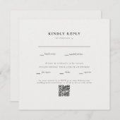 Square Cream Wedding QR Code II RSVP (Voorkant / Achterkant)
