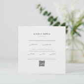 Square Cream Wedding QR Code II RSVP (Staand voorkant)