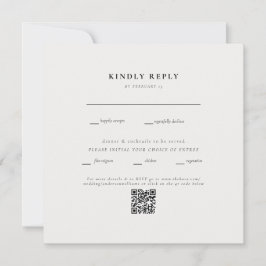Square Cream Wedding QR Code II RSVP
