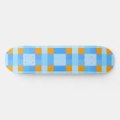 Square Crosses Check 10 Blue Oranje Persoonlijk Skateboard (Horizontaal)