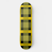 Square Crosses Check 2 Yellow Green Black Persoonlijk Skateboard (Voorkant)