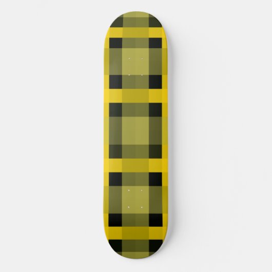 Square Crosses Check 2 Yellow Green Black Persoonlijk Skateboard (Voorkant)