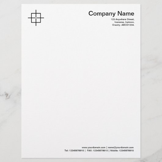 Square Crosshairs - zwart Gepersonaliseerd Briefhoofd (Voorkant)