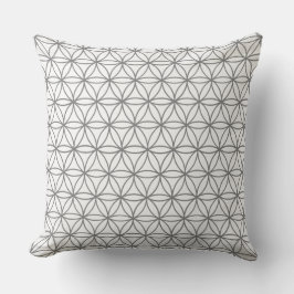 Square Cushion, Lotus Flower Graphic in grijs Kussen
