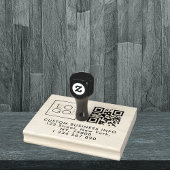Square Custom Business Logo Qr-code & adres Rubberstempel