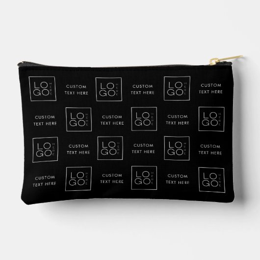 Square Custom Business Logo Text Black Achtergrond Etui (Achterkant)