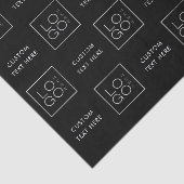 Square Custom Business Logo Text Black Achtergrond Tissuepapier (Detail)
