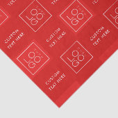 Square Custom Business Logo Valentijnsdag Red Tissuepapier (Detail)