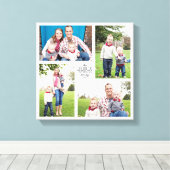 Square Custom Family 4-Photo Canvas (Insitu (Houten vloer))