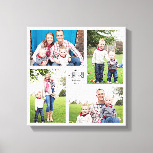Square Custom Family 4-Photo Canvas Afdruk
