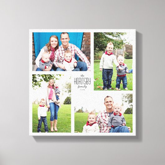 Square Custom Family 4-Photo Canvas Afdruk (Voorkant)