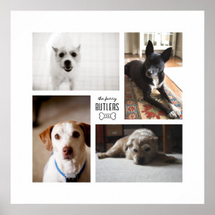 Square Custom Family Pet 4-fotoafdrukken Poster