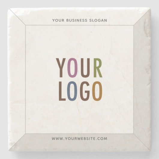 Square Custom Marble Onderzetter Company Logo Bran (Voorkant)