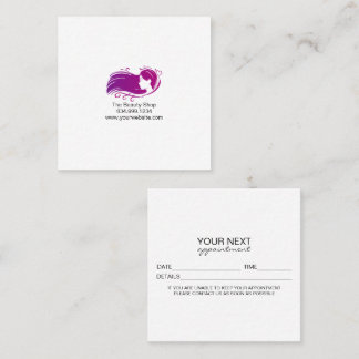 Square Custom Salon Appointment Card Vierkante Visitekaartje