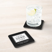 Square Custom White Business Logo Company Branded Bier Onderzetter (Rechterzijde)