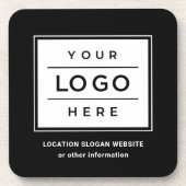 Square Custom White Business Logo Company Branded Bier Onderzetter (Voorkant)