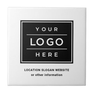 Square Custom White Business Logo Company Branded Tegeltje