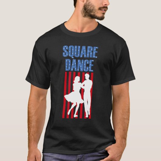 Square Dance American Patriotic Flag Western T-shirt (Voorkant)