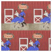 Square Dance Barn Dance Swing Dance Couple 3" Stof (Close Up)