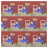 Square Dance Barn Dance Swing Dance Couple 3" Stof (Swatch)