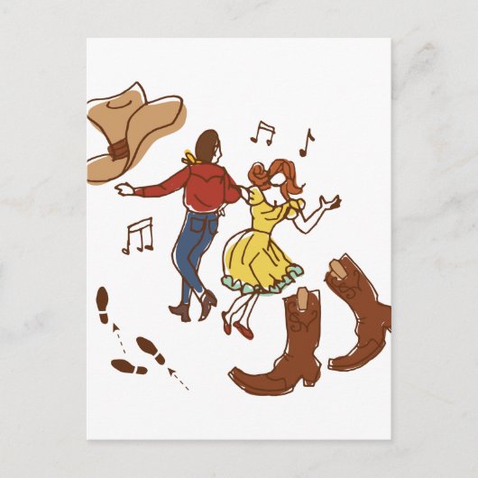 Square Dance Briefkaart (Voorkant)