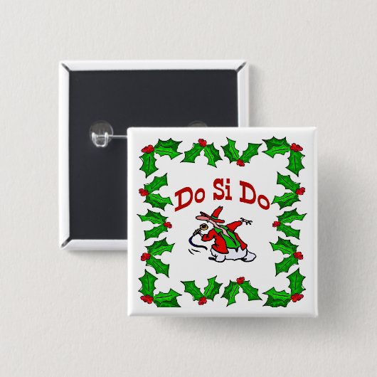 Square Dance Christmas Button (Voorkant /achterkant)