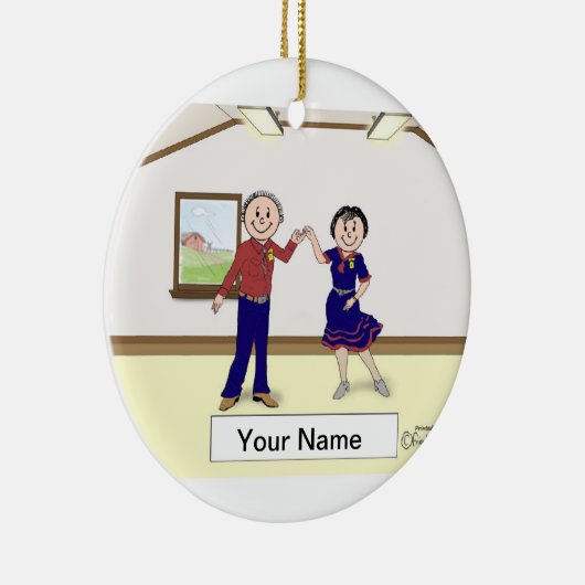 Square Dance Couple Keramisch Ornament (Rechts)