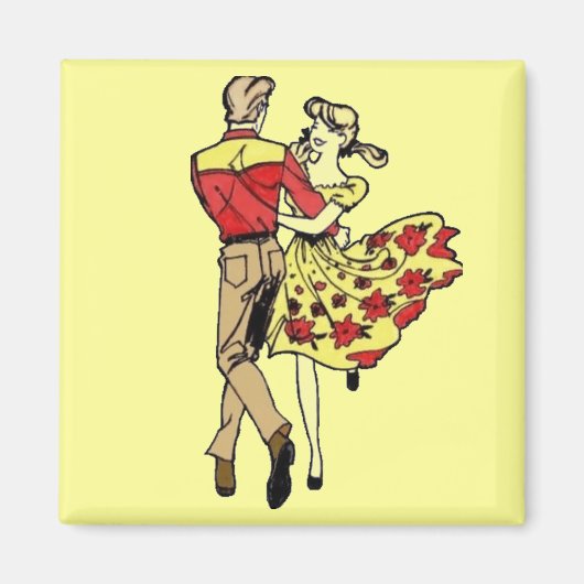 Square Dance Couple Magneet (Voorkant)