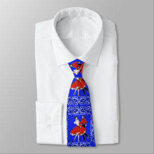 Square Dance Couple op Blue Bandana Print Stropdas