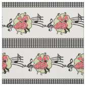 Square Dance Couple Rood Check Jurk Zwart Check Stof (Swatch)