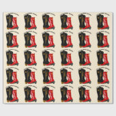 Square Dance Cowboy Boots Cadeaupapier (Vlak)