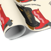 Square Dance Cowboy Boots Cadeaupapier (Rol Hoek)